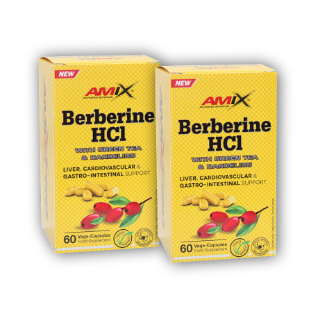 2x Berberine HCl + GreenTea &amp; Pitypang 60 kapszula