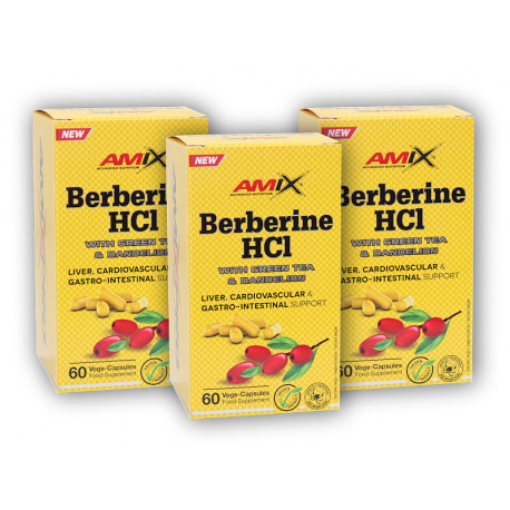 3x Berberine HCl + GreenTea &amp; Pitypang 60 kapszula