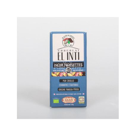 El Inti 63% csokoládé bio mogyoróval