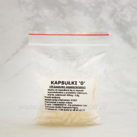 Átlátszó vegetáriánus kapszula, mérete 0 - 5000 db