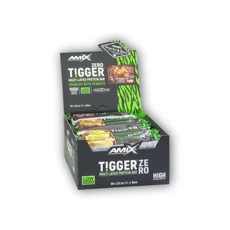 20x Tigger Zero többrétegű fehérjeszelet 60g - étcsokoládé karamell