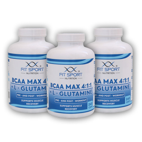 3x BCAA MAX 4:1:1 + L-glutamin 240 kapszula