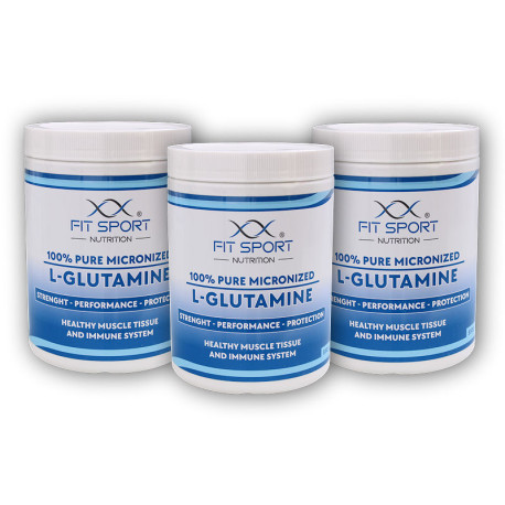 3x 100% tisztaságú mikronizált L-glutamin 550g