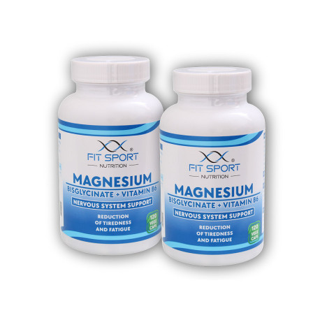 2x Magnézium-biszglicinát + B6-vitamin 120 zöldséges sapka - Magnézium