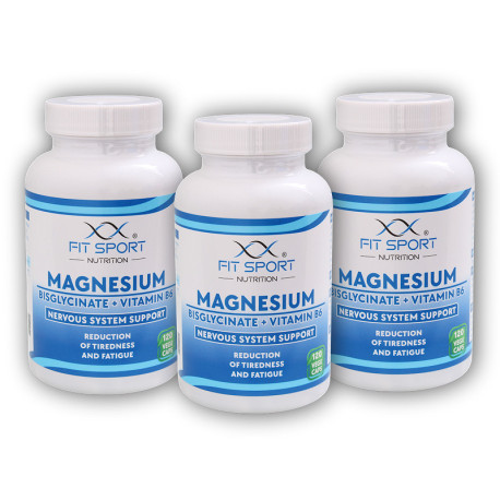 3x Magnézium-biszglicinát + B6-vitamin 120 zöldséges sapka - Magnézium