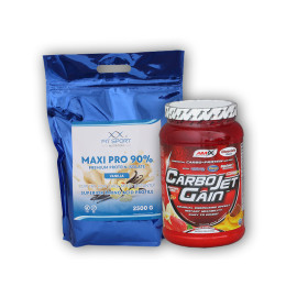 Maxi Pro 90% 2500g + Carbojet Gain 1000g - vanília - banán