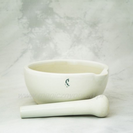 Porcelán mozsár és mozsártörő - 160 mm