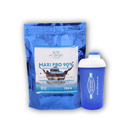 Maxi Pro 90% 750g + Fitsport shaker - fehér csokoládé kókusz