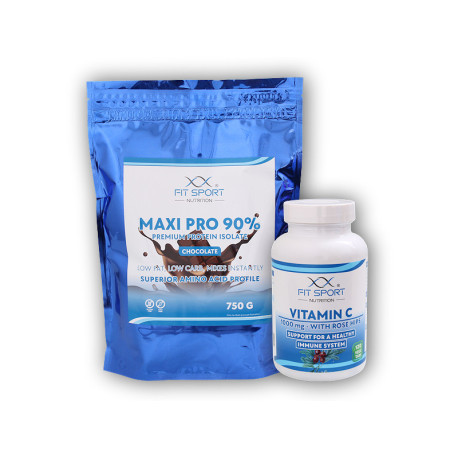Maxi Pro 90% 750g + C-vitamin 1000mg csipkebogyóval 120 tabletta - vanília