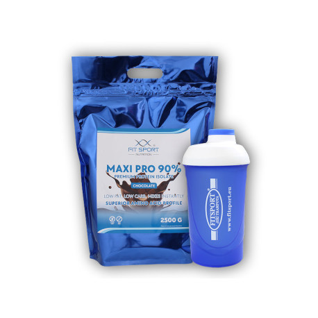 Maxi Pro 90% 2500g + Fitsport shaker - csokoládé