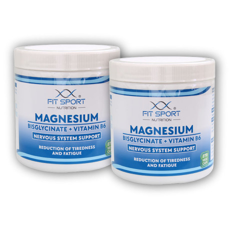 2x magnézium-biszglicinát + B6-vitamin 270 zöldségkupaka - magnézium