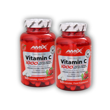 2x C-vitamin 1000mg + Rose Been 100 cps