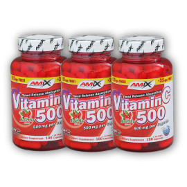 3x C-vitamin 500mg + Rose Been 125 kapszula
