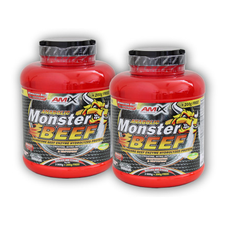 2x Anabolic Monster BEEF 90% fehérje 2200g - eperbanán