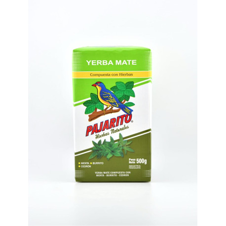 Yerba Mate Pajarito menta, cedron és burrito - 500g