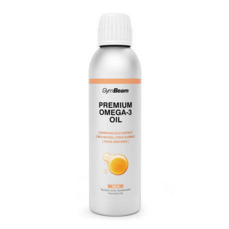 Premium Omega-3 folyékony halolaj citrusos ízű - GymBeam - citrusgyümölcs