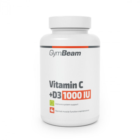C-vitamin + D3 1000 IU - GymBeam - 90 zacskó