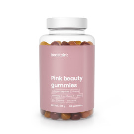 Pink Beauty gumicukrok - BeastPink - csillaggyümölcs papaya cseresznye - 60 sapkák.