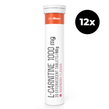 L-Karnitin 1000 mg Pezsgő - GymBeam - Málna - 12 x 20 tablet