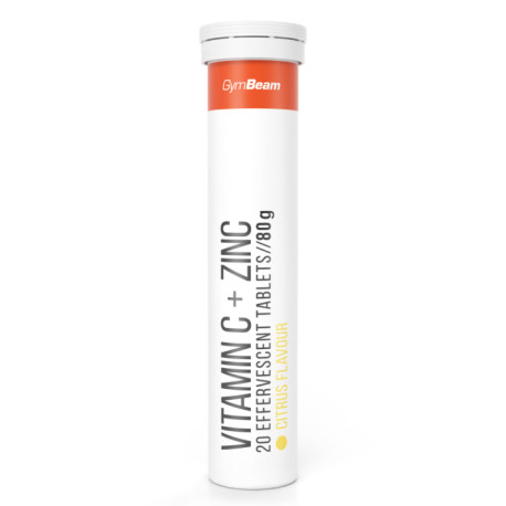 C-vitamin + cink szénsavas - GymBeam - citrusfélék - 20 tablet.