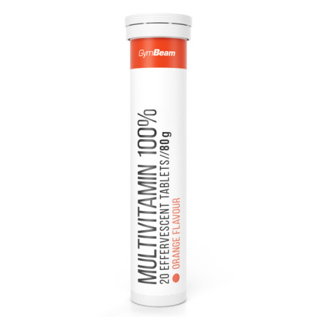 Multivitamin 100% pezsgő - GymBeam - narancssárga - 20 tablet.