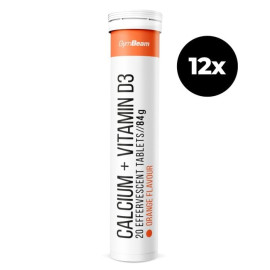 Kalcium + Vitamin D3 Sparkling - GymBeam - Narancssárga - 12 x 20 tablet