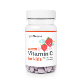 C-vitamin, tabletták szopásra gyerekeknek - GymBeam - eper - 120 tablet.