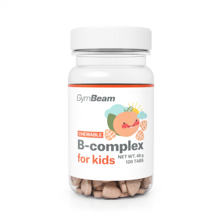 B-komplexus, szopó tabletták gyerekeknek - GymBeam - sárgabarack - 120 tablet.