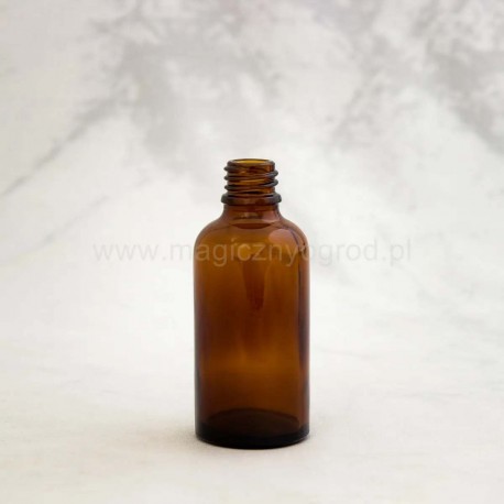 Barna üvegpalack - 50 ml, belső átmérő 18 mm
