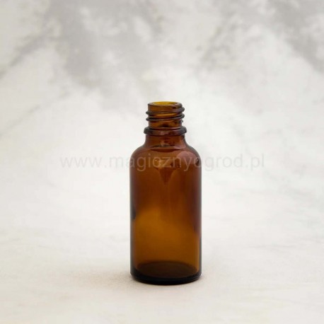 Barna üvegpalack - 30 ml, belső átmérője 18 mm
