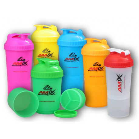 Shaker Monster Bottle Amix 600ml - fehér-piros kupak