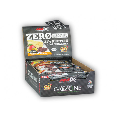 15x Zero Hero Bar magas cukortartalommal 65g MIX - dupla csokoládé