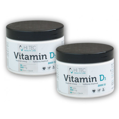 2x Health Line D3-vitamin 2000IU 90 tabletta