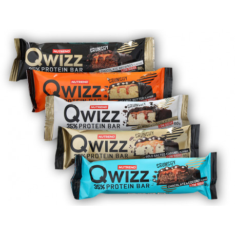 Qwizz 35% fehérjeszelet 60g - csokoládés mandula