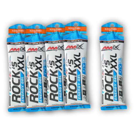 4x Rocks Energy Gel XXL koffein 65g+1xFREE - vérnarancs